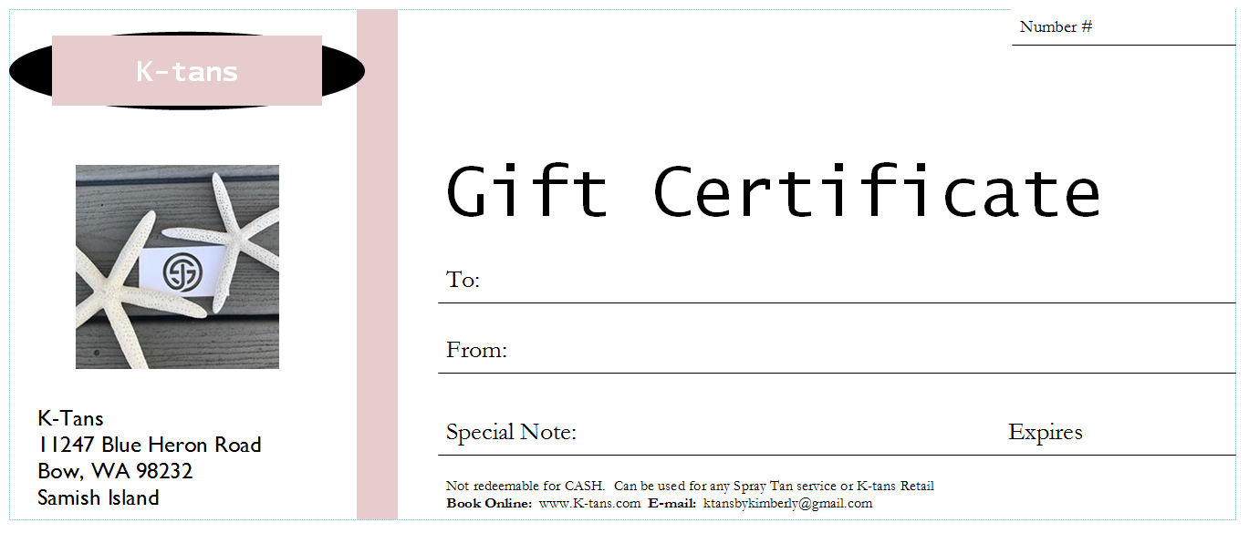 K-tans Gift Certificate